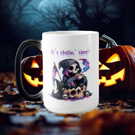 Funny Grim Reaper Skeleton Skull Halloween Mugg