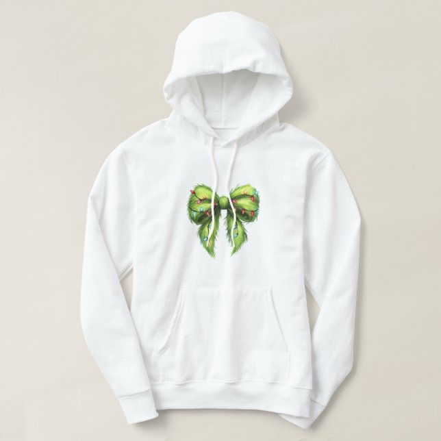 Funny Grinchmas Coquette Bow Hoodie (Design framsida)