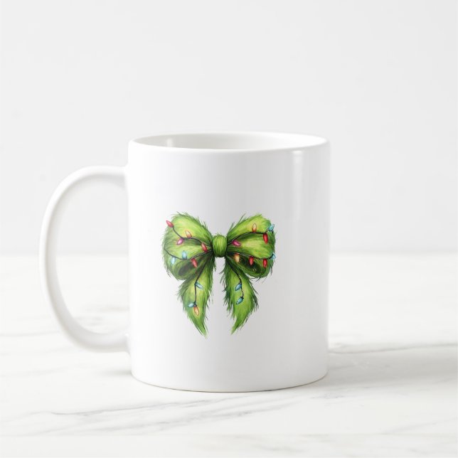 Funny Grinchmas Coquette Bow Kaffemugg (Vänster)