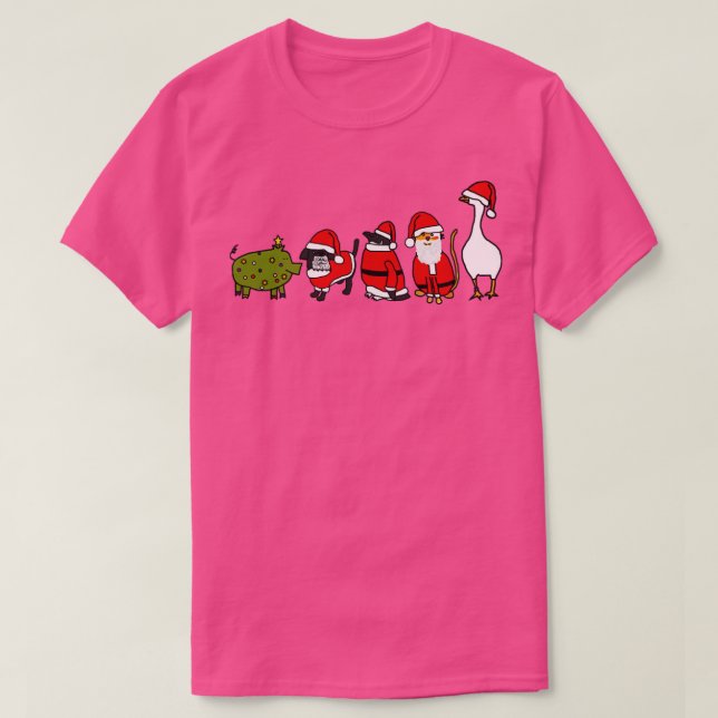 Funny Gris bär Julgran Costume till Santa An T Shirt (Design framsida)