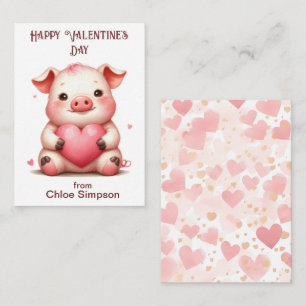 Funny Gris Barn Valentine Classroom Party Anteckningskort