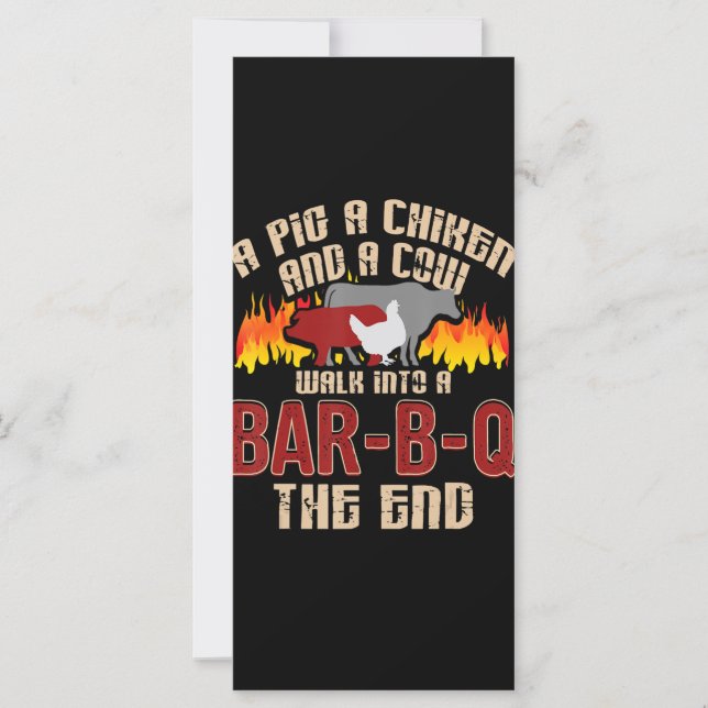 Funny Gris Chicken Cow Pub B Q Bbq Chef Cookie Coo (Framsida)