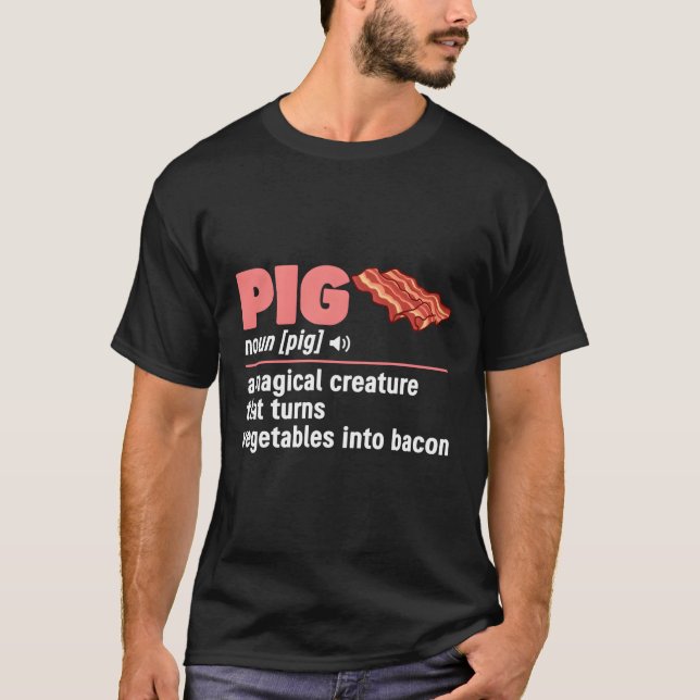 Funny Gris Definition Bacon Gris Roast Gris Älskar T Shirt (Framsida)