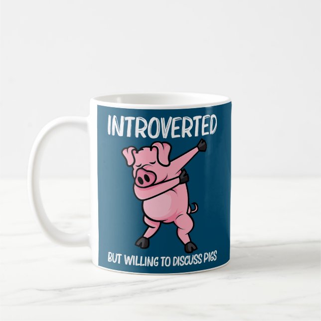Funny Gris Design För manar Women Piglet Hog Piggy Kaffemugg (Vänster)