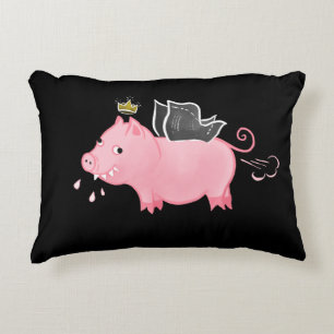 Funny Gris Fairy Tecknad - Cute Flies Gris Magic Prydnadskudde