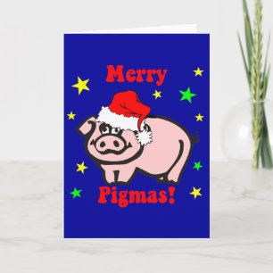Funny gris-jul helgkort