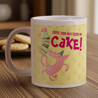 Funny Gris-kaffe, daglig ursäkt för kummelns Teckn Jumbo Mugg