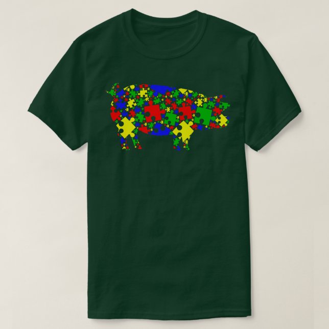 Funny Gris Puzzle Animals Älskare Autism Awareness T Shirt (Design framsida)