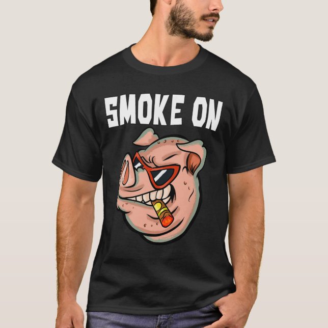 Funny Gris Shirt För manar Rökning Kött Gris Älska T (Framsida)