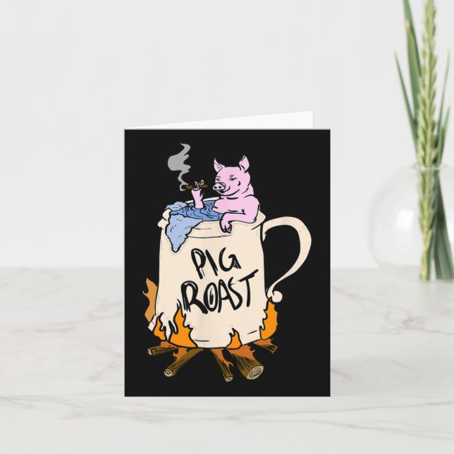 Funny Gris Spit Roast Bbq Party Grill Master Gift Kort (Framsida)