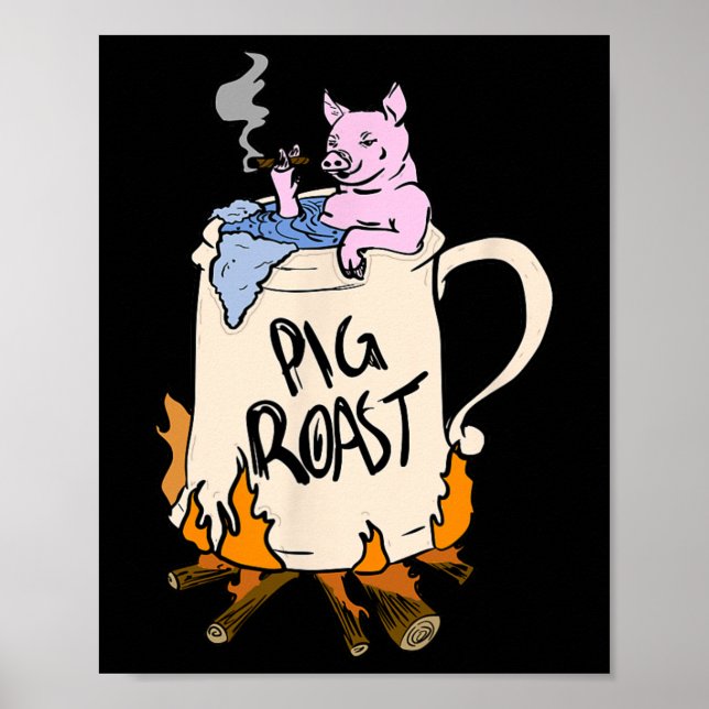 Funny Gris Spit Roast Bbq Party Grill Master Gift Poster (Framsidan)