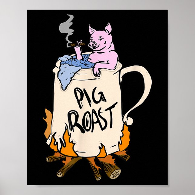 Funny Gris Spit Roast Bbq Party Grill Master Gift Poster (Framsidan)