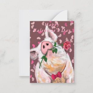 Funny Gris Valentindagskort Anteckningskort