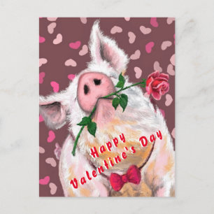 Funny Gris Valentindagskort Vykort