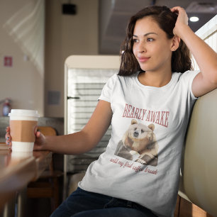 Funny Grizzly Bear Coffee Älskare Pun T Shirt
