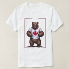 Funny Grizzly Bear Maple Löv Kanada-dagen T Shirt