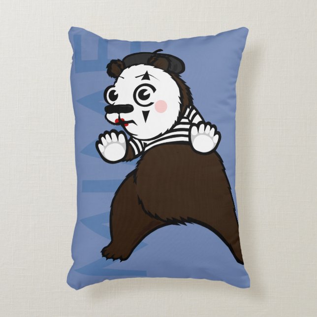 FUNNY GRIZZLY BEAR MIME ACCENT PILLOW PRYDNADSKUDDE (Framsidan(Vertikal))