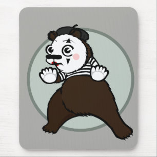 FUNNY GRIZZLY BEAR MIME LODRÄT MOUSE PAD MUSMATTA