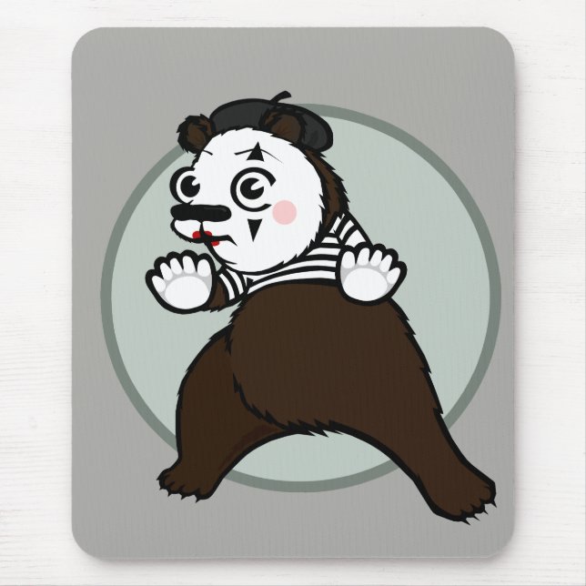 FUNNY GRIZZLY BEAR MIME LODRÄT MOUSE PAD MUSMATTA (Framsidan)
