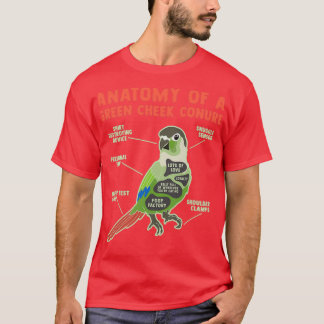 Funny Grönt Cheek Conure Bird Älskare Pineapple Pa T Shirt