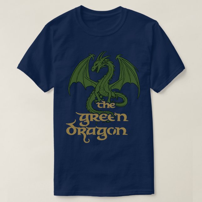 Funny Grönt Dragon Tavern Kärlek Dragons T Shirt (Design framsida)
