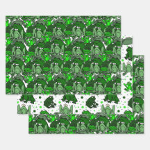 Funny Grönt Frog Tecknad Gift Wrap Set
