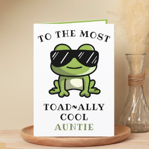 Funny Grönt Frog Toad Coola Grattis på födelsedage Tack Kort
