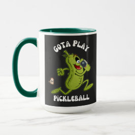 Funny Grönt Gota Play Pickleball Mugg