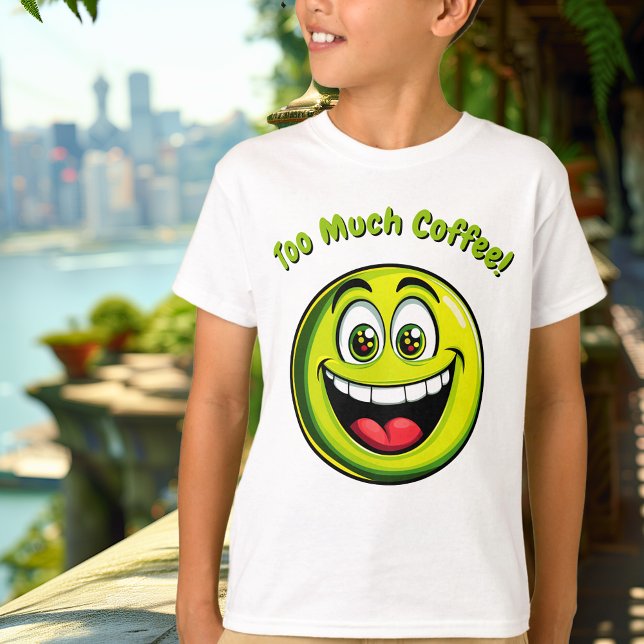 Funny Grönt Hyper Emoji Kids T-Shirt (Skapare uppladdad)