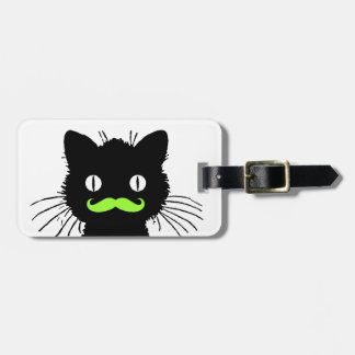 FUNNY GRÖNT MUSTACHE, BLACK CAT BAGAGEBRICKA