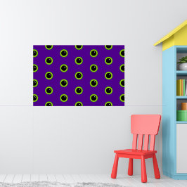 Funny Grönt och Lila Monster Ögon Poster