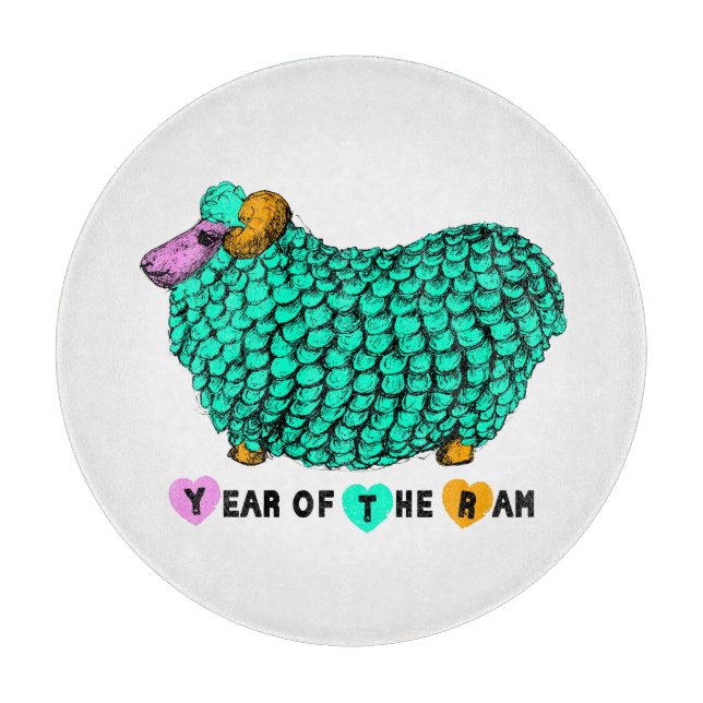 Funny Grönt Ram China Year Zodiac Caking Board (Framsidan)