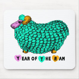 Funny Grönt Ram Chinese Year Zodiac Mousepad Musmatta