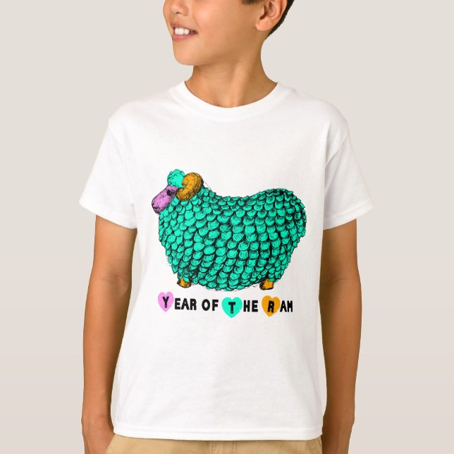 Funny Grönt Ram kinesisk nyår Zodiac K White T T Shirt (Framsida)