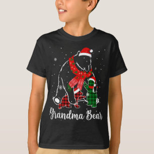 Funny Grönt Red Play Grandma Bear Matching Pajama T Shirt