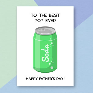 Funny Grönt Soda Pop Pun Fars dag Card Kort