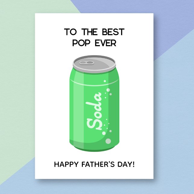 Funny Grönt Soda Pop Pun Fars dag Card Kort (Skapare uppladdad)