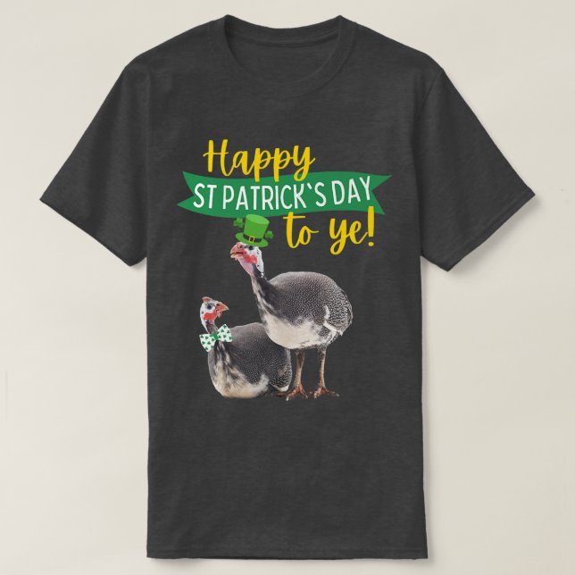 Funny Grönt St patrick's day Gift Guinea Hen Fowl T Shirt (Design framsida)