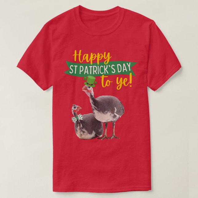 Funny Grönt St patrick's day Gift Guinea Hen Fowl T Shirt (Design framsida)
