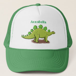 Funny grönt stegosaurus dinosaur tecknad keps