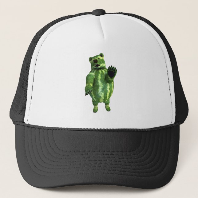 Funny Grönt Watermelons Bear Keps (Framsida)
