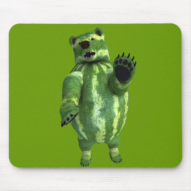 Funny Grönt Watermelons Bear Musmatta (Framsidan)