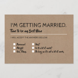 Funny Groomsman Best Man Checklist Frieri Inbjudningar