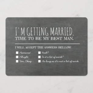 Funny Groomsman Best Man Checklist Frieri Inbjudningar