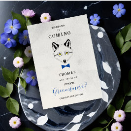 Funny Groomsman Blue Bow Tie Wedding Proposal  Inbjudningar