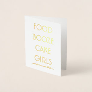 Funny Groomsman eller Best Man FOOD SPRIT CAKE GIR Folierat Kort