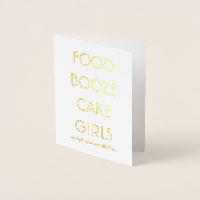 Funny Groomsman eller Best Man FOOD SPRIT CAKE GIR Folierat Kort (Framsida)