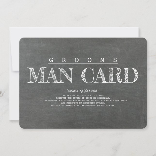 Funny Groomsman eller Best Man Frieri kort (Framsida)