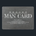 Funny Groomsman eller Best Man Frieri kort<br><div class="desc">"Grooms MAN CARD" Chalkboard,  lustig best man,  groomsman frieri kort.</div>