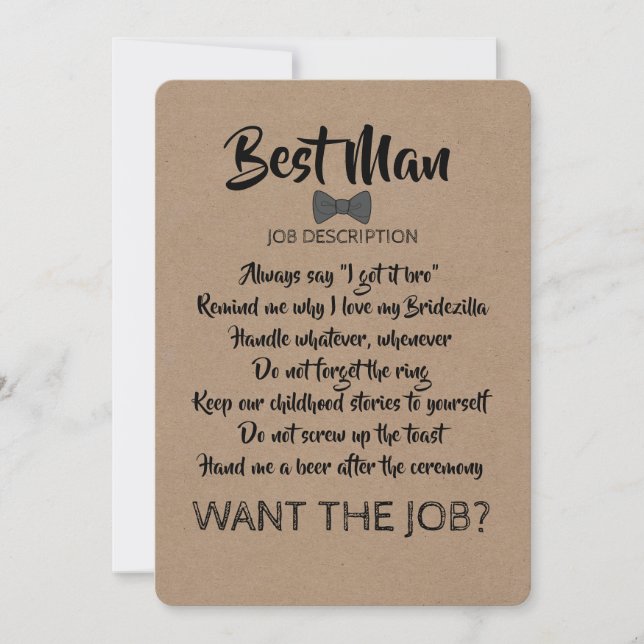 Funny Groomsman eller Best Man-jobb Frieri Inbjudningar (Framsida)
